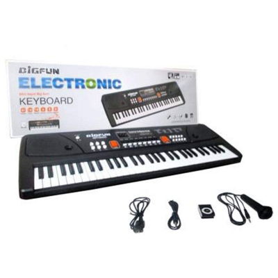 Picture of 61 Keys Musical Keyboard Piano Toy with Microphone USB System Smooth & Real Tone - Black