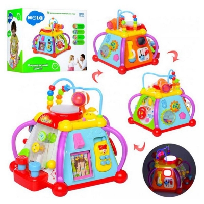 Picture of HOLA Baby Musical Activity Pyramid Toy Cube Play Center with 15 Functions & Learning Skills Educational Toys for kids gifts - Multicolor