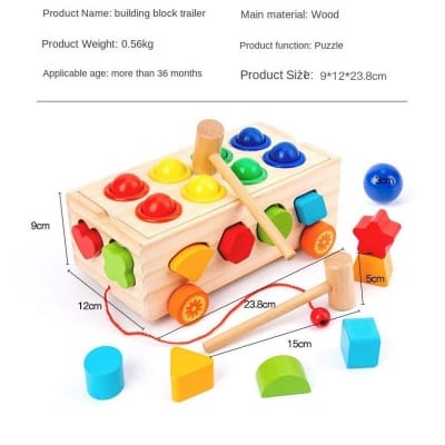 Picture of 9 Styles Wooden Shape Montessori Toys Children's Intelligence Box Educational Toy for Toddlers - Multicolor