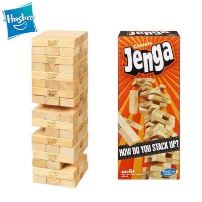 Picture of Hasbro Classic Jenga stack crashing game How will you stack up against the law of gravity - Multicolor