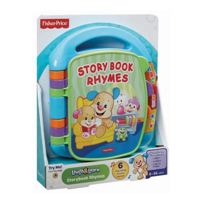 Picture of Fisher-Price Laugh and Learn Storybook Rhymes & Game and Controller Word Letter Number-CDH26 - Multicolor