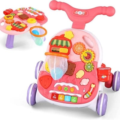 Picture of Pink two in one and active table cake walker push walker baby activity-HE0815 - Pink