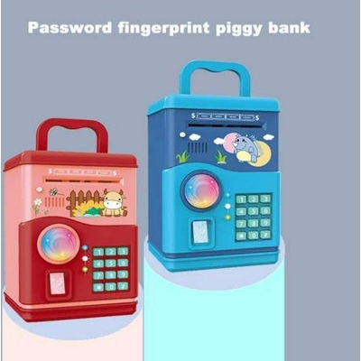 Picture of Kids Money Bank Password Code Lock Fingerprint Chirtmas Birthday Auto Scroll Money Electronic Toy for Kids Birthday Gift