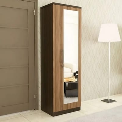 Picture of Single Door Almirah with Full-Length Mirror, Clothes Hanging Space & Storage Shelves H178 × W46 × D41 cm