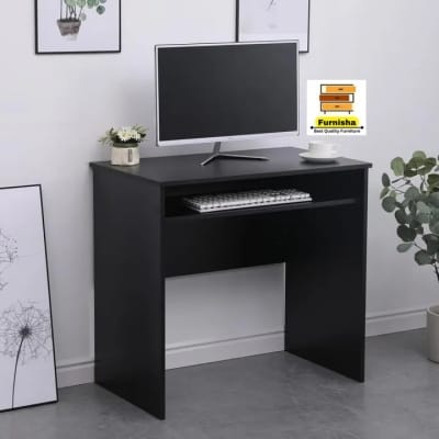 Picture of Computer Table with Keyboard Tray, Modern Laptop Desk & Desktop Table for Home Office H76 × W61 × D41 cm