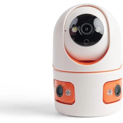 Picture of V380 3 Lens Indoor Smart WiFi Camera 15mp Full HD | 360° Pan Tilt Wireless IP Camera | Night Vision, Motion Detection & Two Way Audio - White