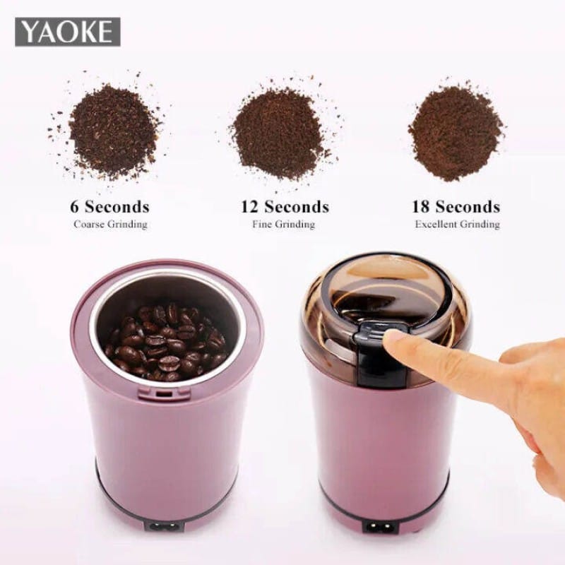 Picture of Mini Electric Coffee Grinder | Multifunction Coffee Bean & Spice Grinder | Stainless Steel Grain Mill | Dry Masala, Nuts & Cereals Grinding Machine - Multicolor