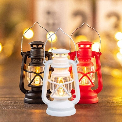 Picture of Mini Electronic Candle Light 3PCS Combo | Black + Red + White | Flickering Flame LED Night Light | Mini Oil Lamp | Christmas & Home Decoration - Multicolor 