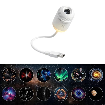 Picture of 2 In 1 Usb Mini Star Projector Night Light 12 Films Starry Sky Ambient Light For Car Home Decoration For Adults And Kids home decoration item - White