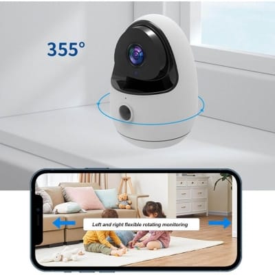 Picture of Bewinner 1080P Wireless Indoor WiFi IP Camera | V380 Pro App | AI Human Detection | Night Vision | Two-Way Audio | Battery Powered Security Camera - White