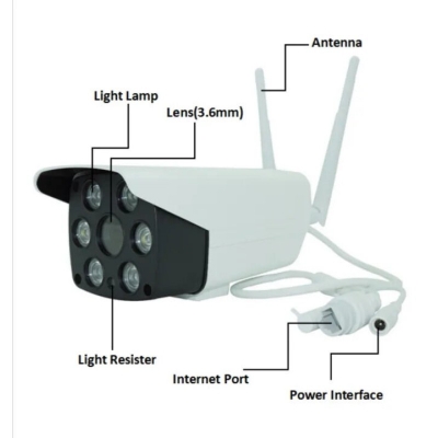 Picture of V380 K6 3MP 1536P WiFi Outdoor IP Camera | Full Color Night Vision | Waterproof | Two-Way Audio | Motion Detection | V380 Pro Security Camera - White