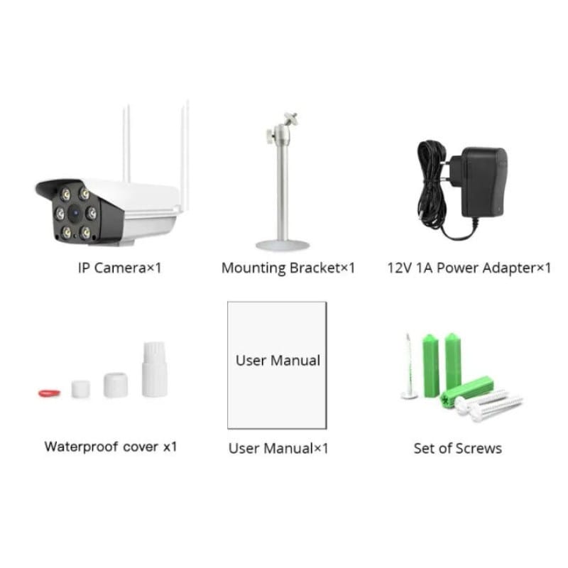 Picture of V380 K6 3MP 1536P WiFi Outdoor IP Camera | Full Color Night Vision | Waterproof | Two-Way Audio | Motion Detection | V380 Pro Security Camera - White
