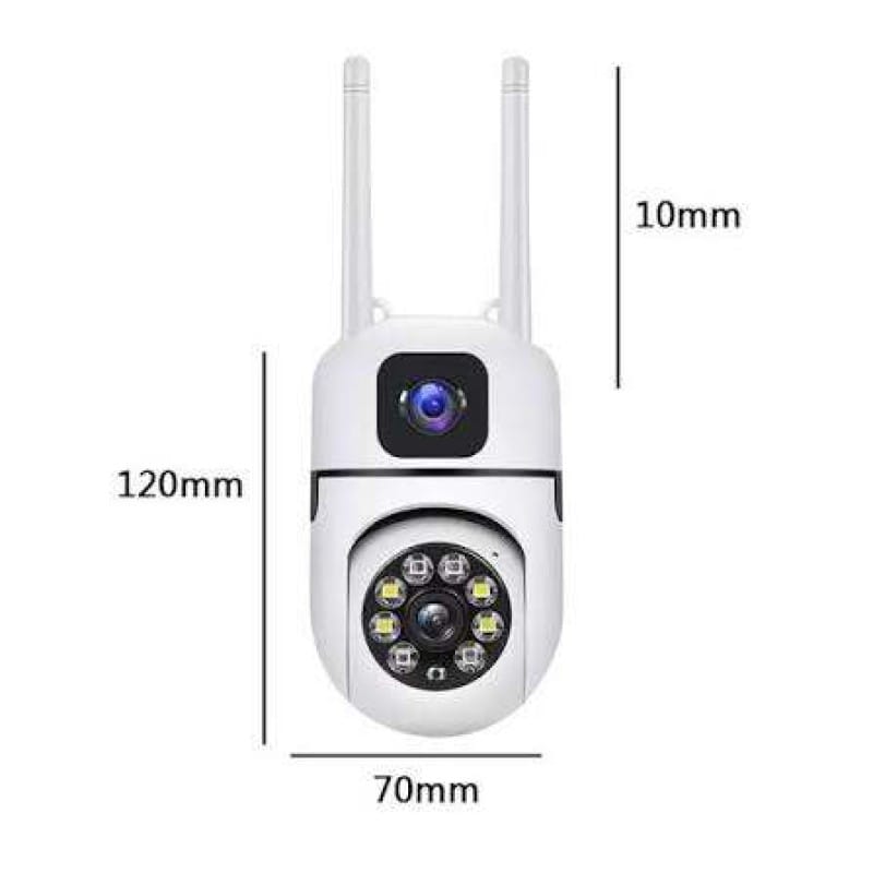 Picture of V380 Pro 2+2MP Dual Lens Mini Wireless PTZ Live Monitoring CCTV Camera Color Night Mode Motion Detection Two-Way Audio Security Camera for Home, Office (Dual Lens MINI Dome) - White