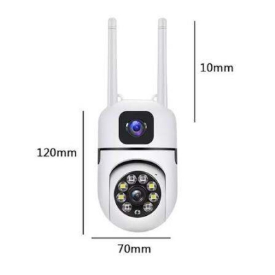 Picture of V380 Pro 2+2MP Dual Lens Mini Wireless PTZ Live Monitoring CCTV Camera Color Night Mode Motion Detection Two-Way Audio Security Camera for Home, Office (Dual Lens MINI Dome) - White
