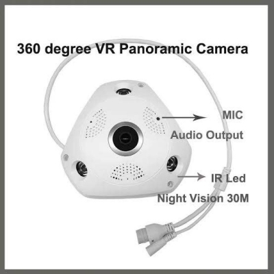 Picture of Q8 VR Cam 3MP Outdoor WiFi IP Camera | 360° Panoramic | Two-Way Audio | Color Night Vision | Motion Detection | Waterproof CCTV - White
