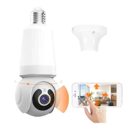 Picture of V380 Pro 3MP WiFi Bulb IP Camera | 360° Pan Tilt | Full Color Night Vision | Motion Detection | Two-Way Audio | Siren Alarm | E27 Bulb Security Camera - White