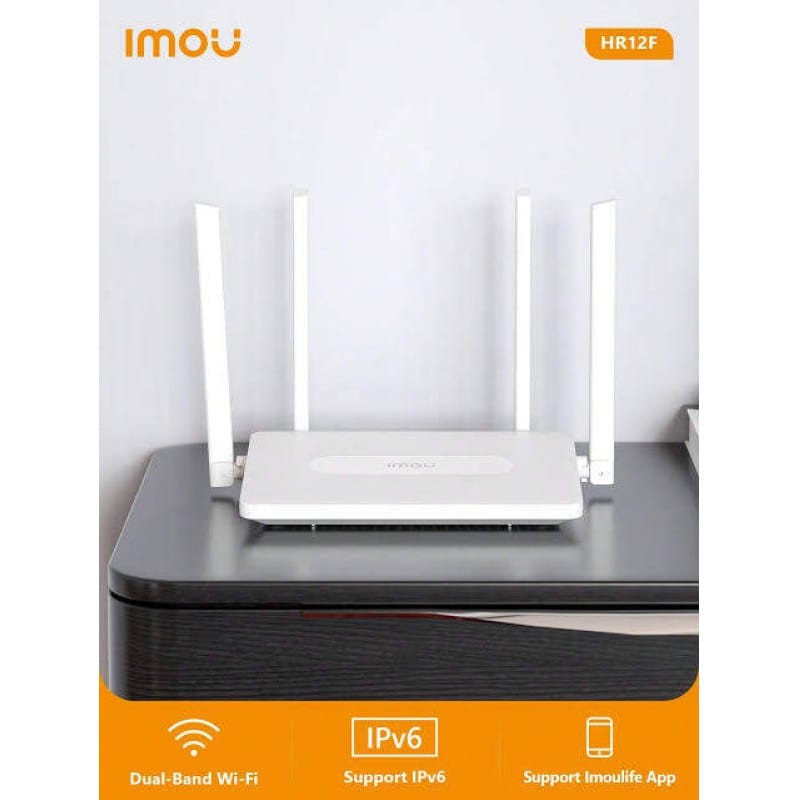 Picture of IMOU HR12F AC1200 Dual Band Wi-Fi Router | 1200Mbps | Dual Band 2.4GHz & 5GHz | IPTV Support | Imou Wi-Fi Auto Sync - White