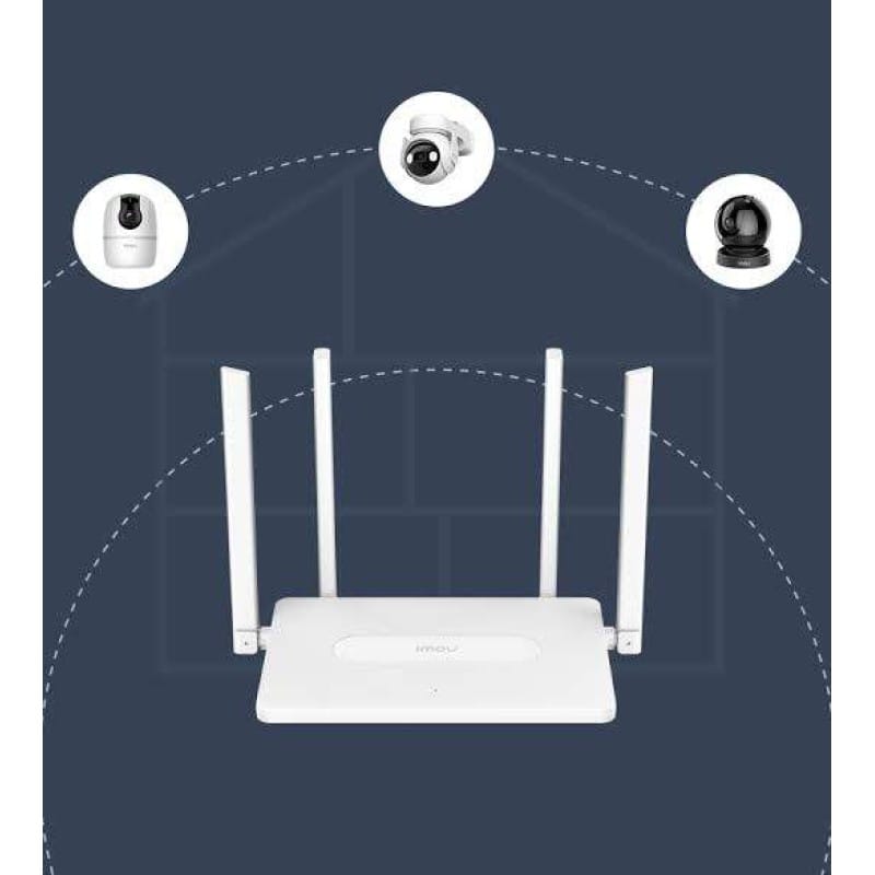 Picture of IMOU HR12F AC1200 Dual Band Wi-Fi Router | 1200Mbps | Dual Band 2.4GHz & 5GHz | IPTV Support | Imou Wi-Fi Auto Sync - White