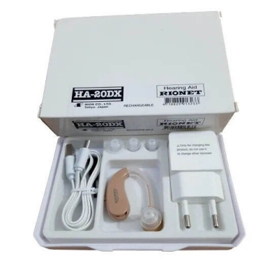 Picture of RIONET AR700 Rechargeable Hearing Aid | Digital BTE Hearing Machine | Adjustable Volume | Clear Sound Amplifier | Easy Charging - Grey