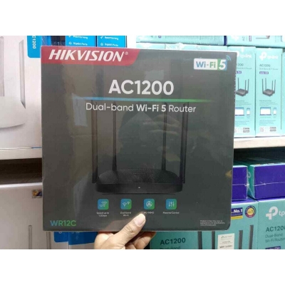 Picture of Hikvision DS-3WR12C AC1200 Dual Band WiFi Router | 1200Mbps | 4 High Gain Antennas | MU-MIMO | Beamforming | Guest WiFi - Matte Black