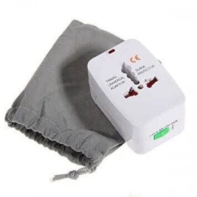 Picture of Universal Travel Adapter All in One | International Multi Plug | 150+ Countries | Surge Protection | Safety Shutter - White