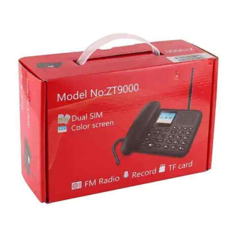 Picture of DLNA ZT9000 Dual Sim Land Phone With Color Display FM Radio - Black