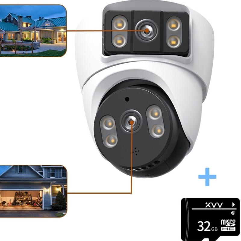 Picture of BQ3 Dual Lens 6MP WiFi IP Dome Camera | 3MP+3MP | 360°+120° Rotation | Two-Way Audio | 128GB | Night Vision | Motion Detection | Outdoor - White