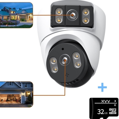 Picture of BQ3 Dual Lens 6MP WiFi IP Dome Camera | 3MP+3MP | 360°+120° Rotation | Two-Way Audio | 128GB | Night Vision | Motion Detection | Outdoor - White
