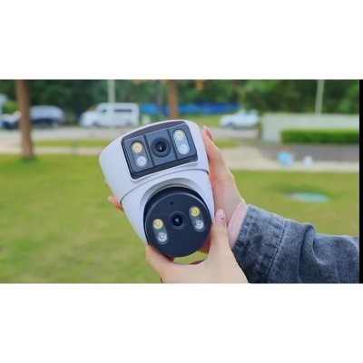 Picture of BQ3 Dual Lens 6MP WiFi IP Dome Camera | 3MP+3MP | 360°+120° Rotation | Two-Way Audio | 128GB | Night Vision | Motion Detection | Outdoor - White