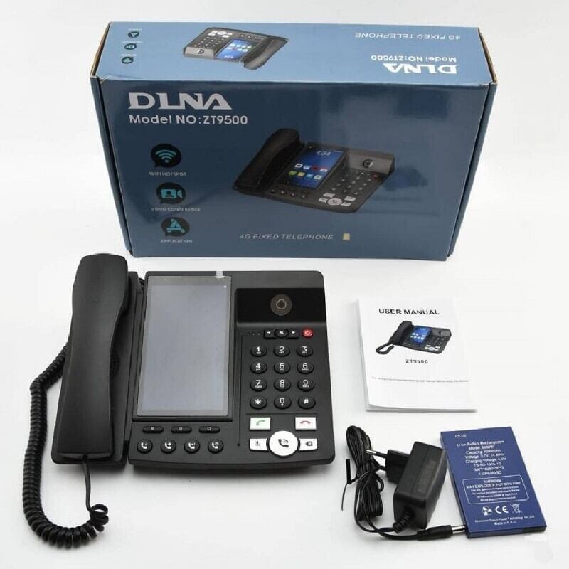 Picture of DLNA ZT9500 4G Android Wireless Fixed Phone | Android 12 | 5.5″ Touchscreen | 2GB RAM 16GB ROM | 13MP Camera | 4000mAh Battery | WiFi Hotspot - Black