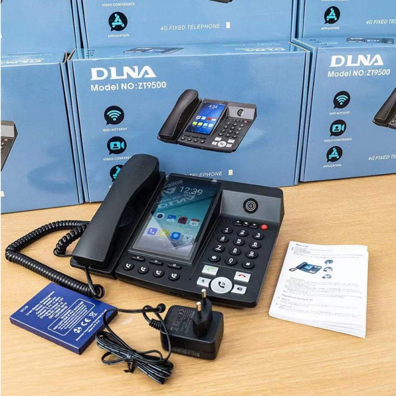 Picture of DLNA ZT9500 4G Android Wireless Fixed Phone | Android 12 | 5.5″ Touchscreen | 2GB RAM 16GB ROM | 13MP Camera | 4000mAh Battery | WiFi Hotspot - Black