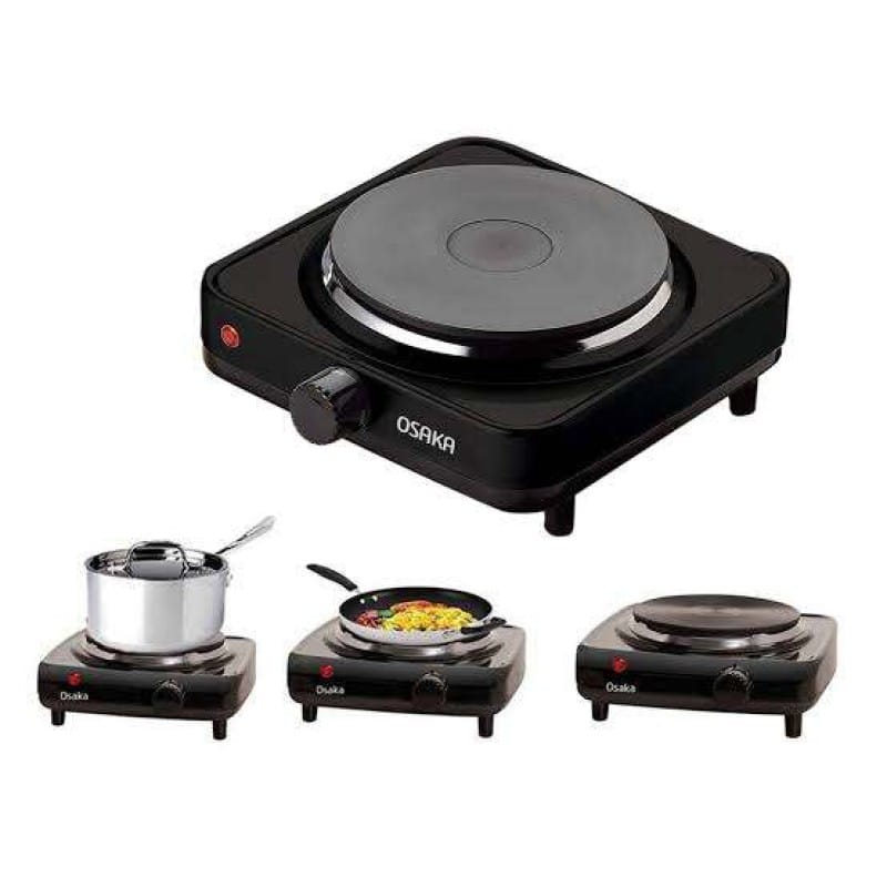 Picture of Osaka 1000W Portable Electric Hot Plate Stove | Adjustable Temperature Control | Cast Iron Heating Plate | Tea Coffee Noodles Cooking | 220V - Black