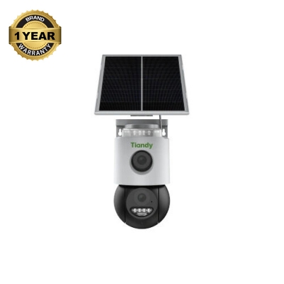 Picture of Tiandy TC-H363N 9DB-4 3MP+3MP Dual Lens 4G Solar Battery Camera | 30M IR Night Vision | AI Human & Vehicle Detection | Auto Tracking | Two-Way Talk | 256GB | IP65 - White