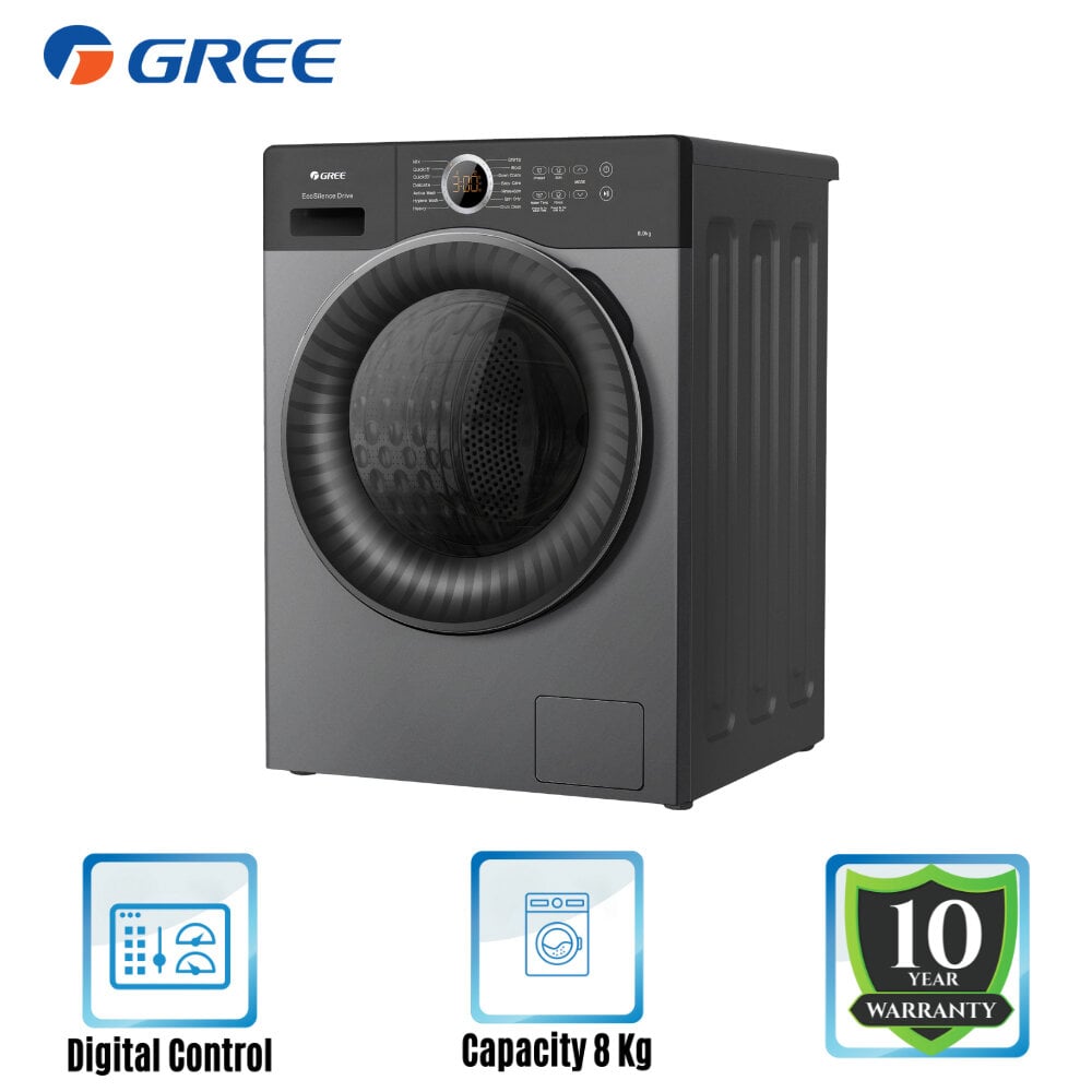Picture of GREE Washing Machine XWKQG 100-B1201Bf1- Black (10.0 KG) Front Loading with Free Delivery