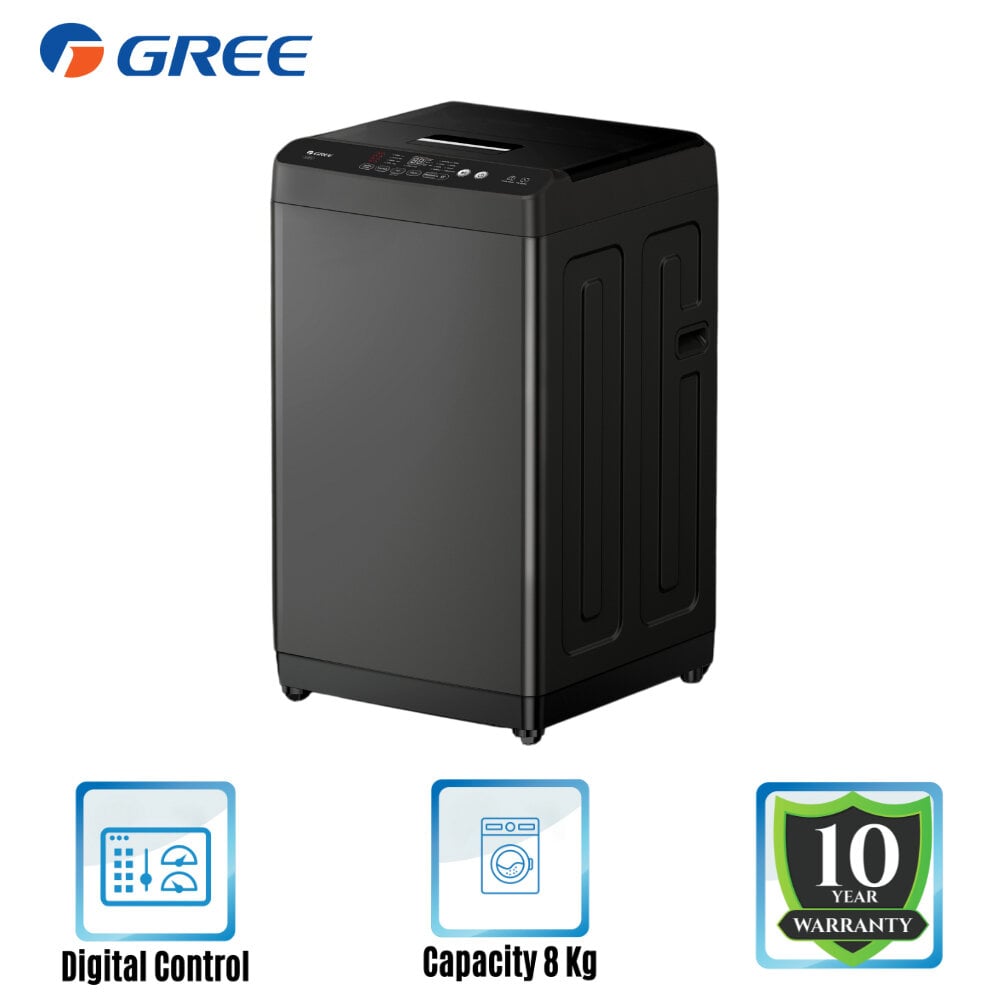 Picture of GREE Washing Machine XWKQB-80-01Ga2 (8.0 KG) Top Loading with Free Delivery-Black
