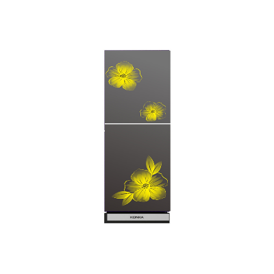 Picture of KONKA KRT-165HGB-165L Upper Freezer -GLASS MIRROE YELLOW Free Delivery
