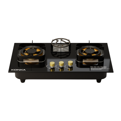 Picture of KONKA THREE BURNER GAS COOKER GA-KG04 (KGA-BGS21)-LPG-Black