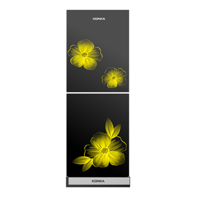 Picture of KONKA KRT-315GB-315L Upper Freezer Refrigerator-GLASS MIRROE YELLOW