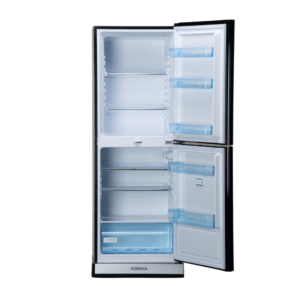 Picture of KONKA KRT-315GB-315L Upper Freezer Refrigerator-GLASS MIRROE YELLOW