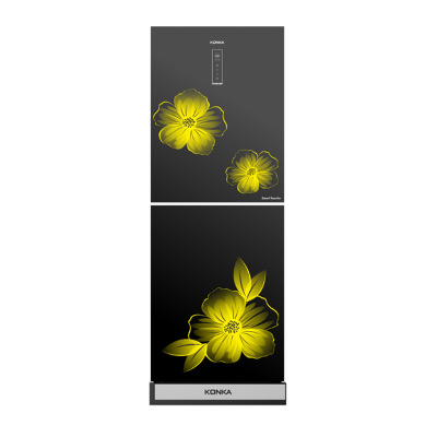 Picture of KONKA KRT-315EIGB-315L Upper Freezer Refrigerator (GLASS MIRROR YELLOW)