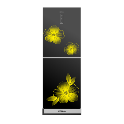 Picture of KONKA KRT-315EGB-315L Upper Freezer Refrigerator-GLASS MIRROE YELLOW