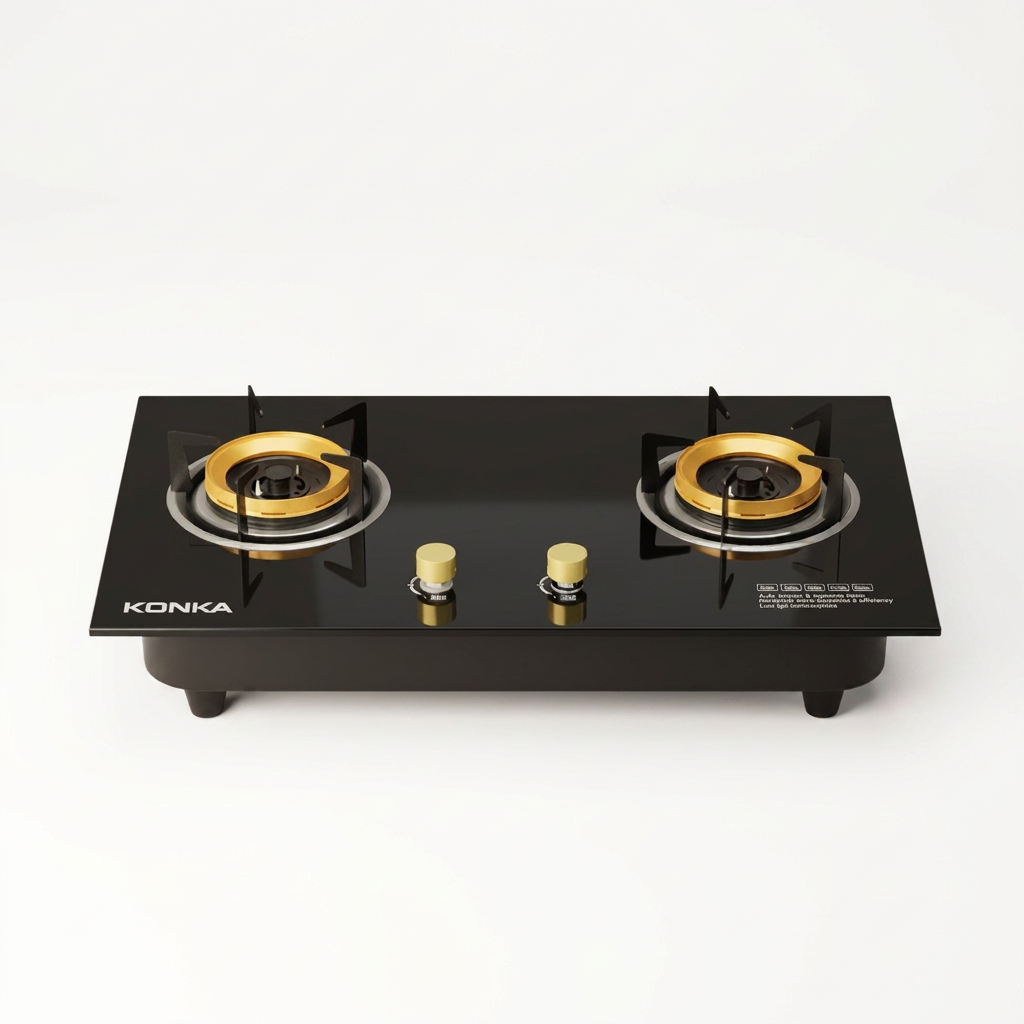 Picture of KONKA Double Gas Cooker GA-KG03 (KGA-BGS30) - Stainless Steel Energy Saving Gas Stove
