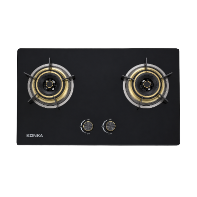 Picture of KONKA Double Burner Gas Stove LK-2071 - Tempered Glass Top Auto Ignition Energy Saving Gas Cooker