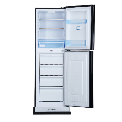 Picture of KONKA 325L 2-Door Bottom Mount Intelligent Refrigerator Freezer Chiller with Premium Glass Mirror Finish - KRB-325EVB-GM