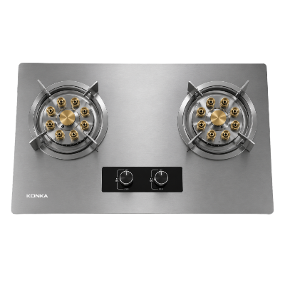 Picture of KONKA Double Burner Gas Stove LK-2073 - Toughened Tempered Glass Top Auto Ignition Energy Saving Gas Cooker
