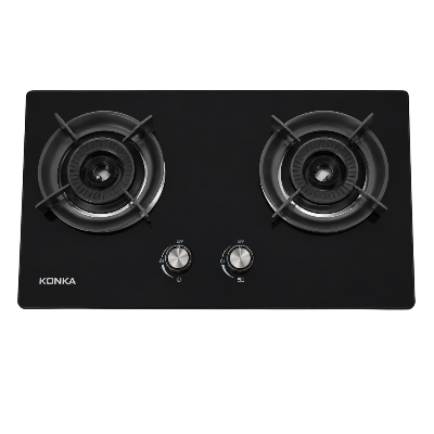 Picture of KONKA Double Burner Gas Stove LK-2072 - Toughened Tempered Glass Top Auto Ignition Energy Saving Gas Cooker
