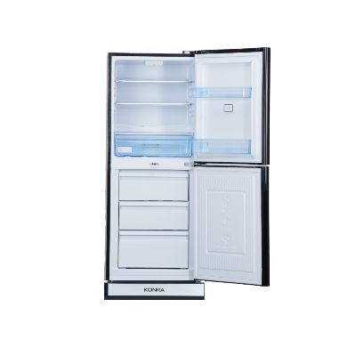 Picture of KONKA 270L 2-Door Bottom Mount Intelligent Refrigerator Freezer Chiller with 3D Green Lily Panel Finish - KRB-270EVB