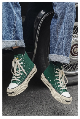 Picture of Classic Green High-Top Canvas Platform Sneakers