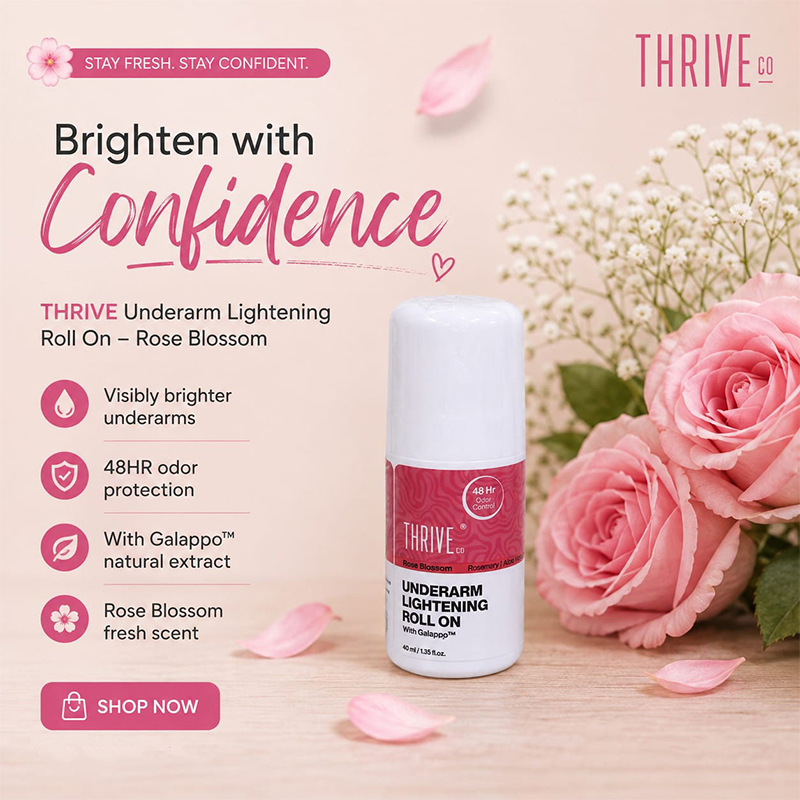 Picture of Thrive.Co Underarm Lightening Roll on- Rose Blossom 40ML
