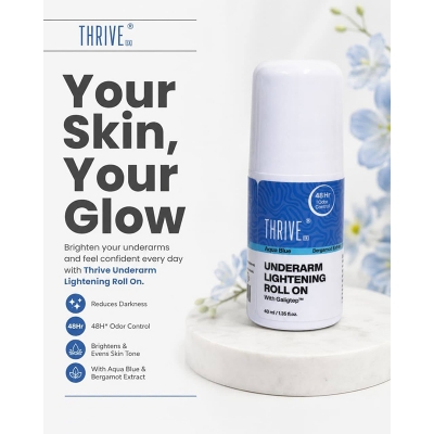 Picture of Thrive.Co Underarm Lightening Roll On- Aqua Blue 40ML